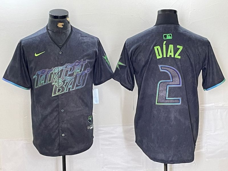 Men Tampa Bay Rays #2 Yandy Diaz Nike MLB Limited City Connect Black 2024 Jersey style 3->->MLB Jersey